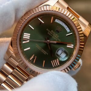 DayDate 228235 40mm QF 1:1 Green Dial Roman Markers wrap 18K Rose gold (Heavy version)