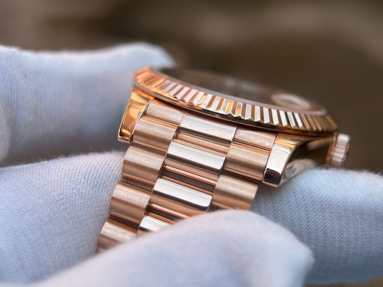 DayDate 228235 40mm QF 1:1 Green Dial Roman Markers wrap 18K Rose gold (Heavy version) - Image 12