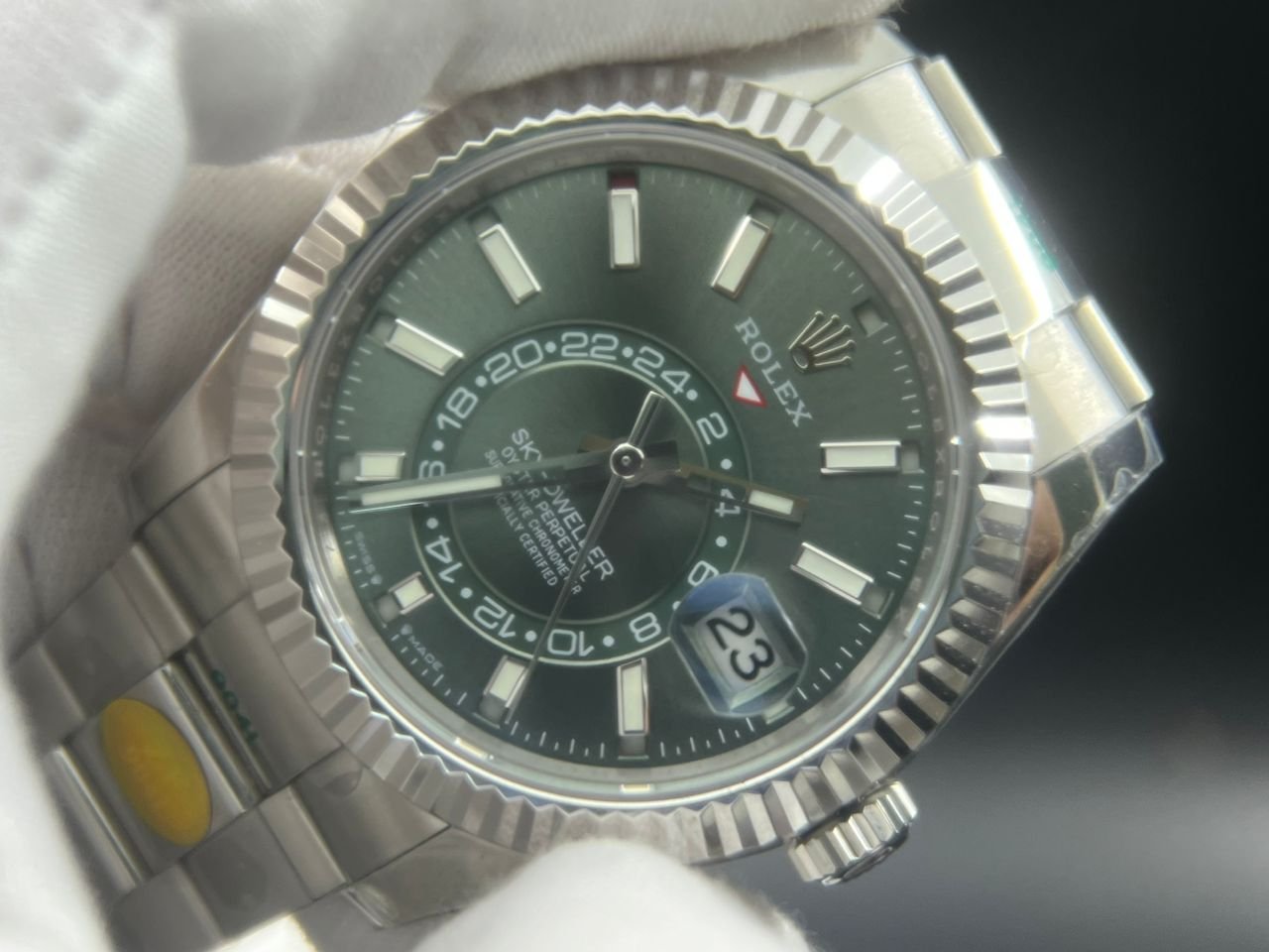 Sky-Dweller 326934 904L SS ZF 1:1 Best Edition Green Dial on SS Jubilee Bracelet A2824