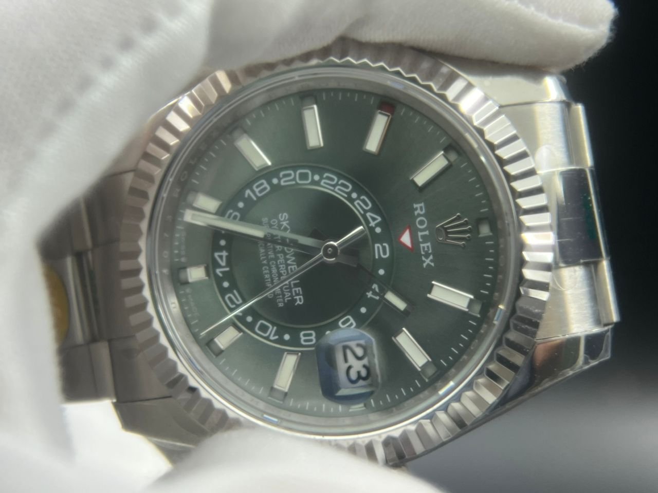 Sky-Dweller 326934 904L SS ZF 1:1 Best Edition Green Dial on SS Jubilee Bracelet A2824 - Image 5