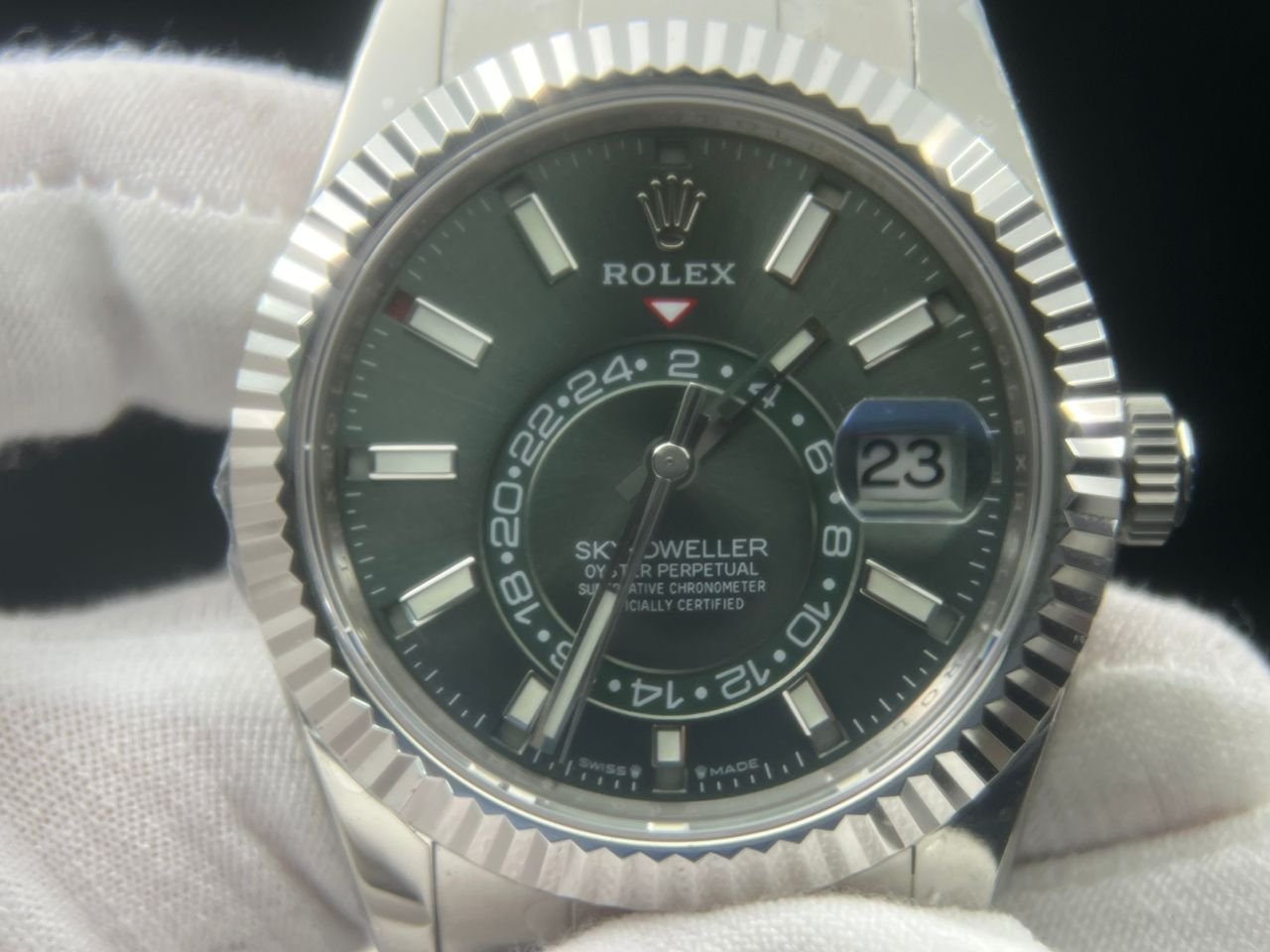 Sky-Dweller 326934 904L SS ZF 1:1 Best Edition Green Dial on SS Jubilee Bracelet A2824 - Image 8