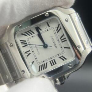 Santos de Cartier 35mm SS BVF 1:1 Best Edition White Dial on SS SmartLinks Bracelet MIYOTA 9015