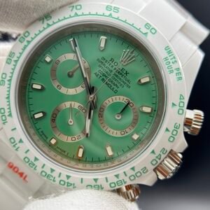 Daytona AET White Ceramic Case and Bracelet Green Dial SA4130 V2