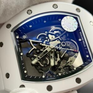RM055 White Ceramic ZF 1:1 Best Edition on White Rubber Strap RMUL2 Super Clone