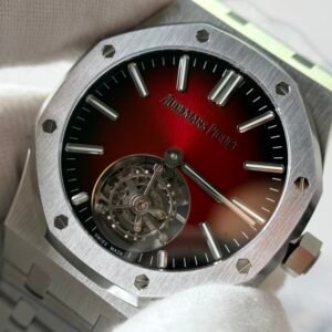 Royal Oak SS Tourbillon BBSF Red Sunburst Tapisserie Dial on SS Bracelet