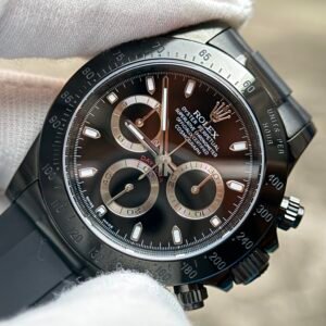 Daytona 116523 Black Dial Black Oysterflex Strap PVD/DLC Coated Watch with stainless bracelet