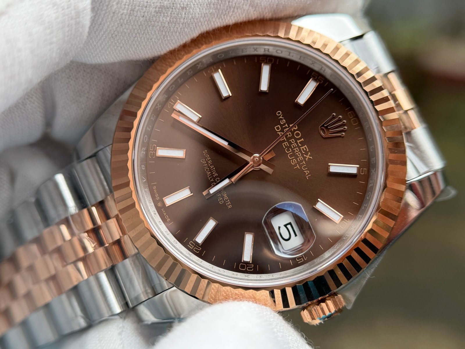 DateJust 41 126331 904L SS/RG VSF 1:1 Best Edition Brown Dial on Jubilee Bracelet VS3235 - Image 6