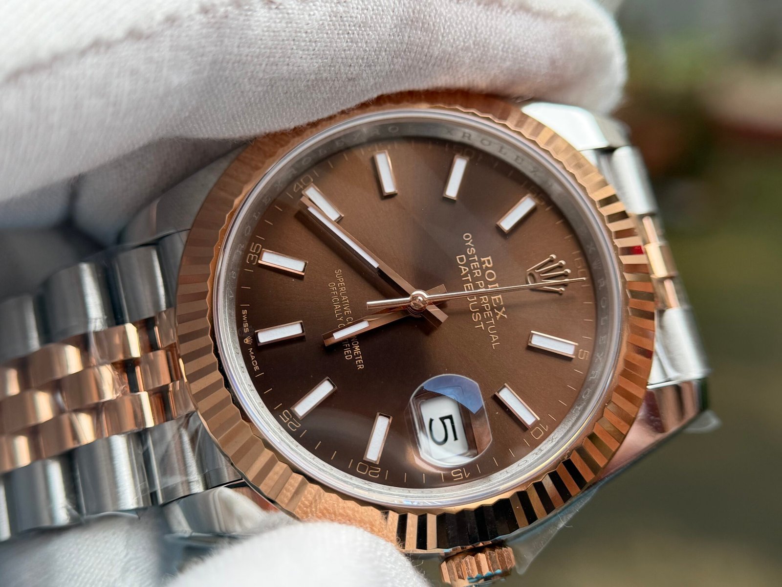 DateJust 41 126331 904L SS/RG VSF 1:1 Best Edition Brown Dial on Jubilee Bracelet VS3235 - Image 7
