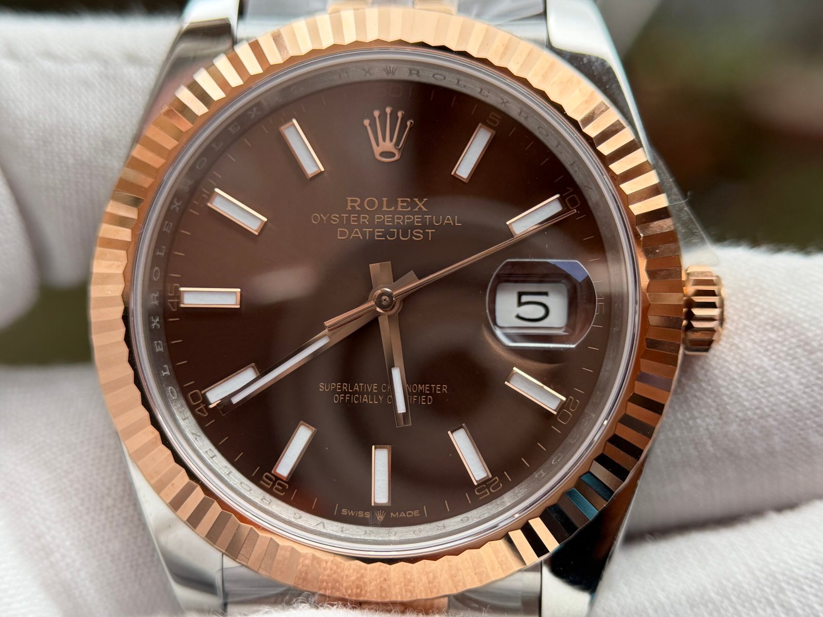 DateJust 41 126331 904L SS/RG VSF 1:1 Best Edition Brown Dial on Jubilee Bracelet VS3235 - Image 5