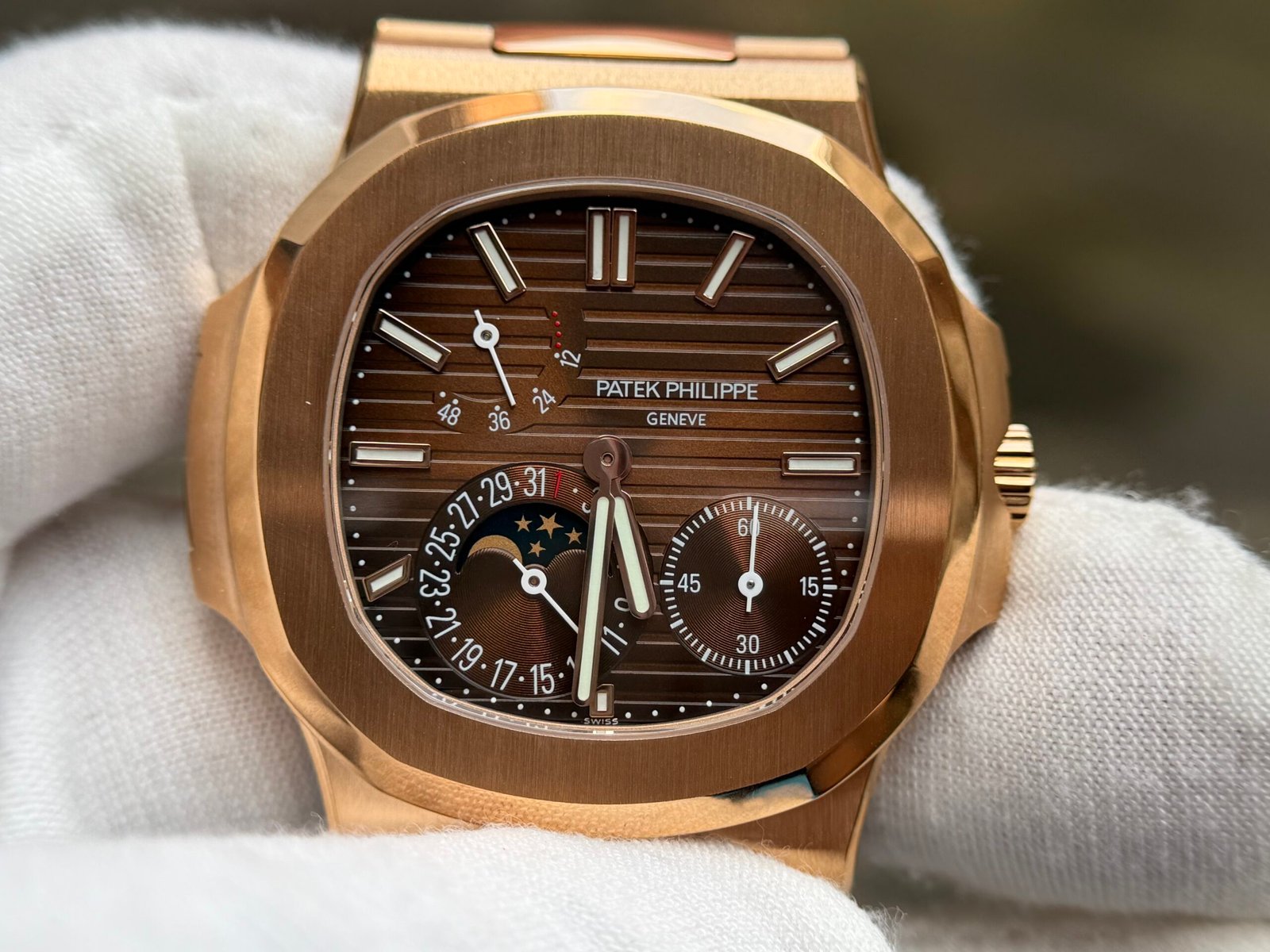 Nautilus 5712 PPF SS 1:1 RG/RG Brownl on SS Bracelet A240 Super Clone - Image 7