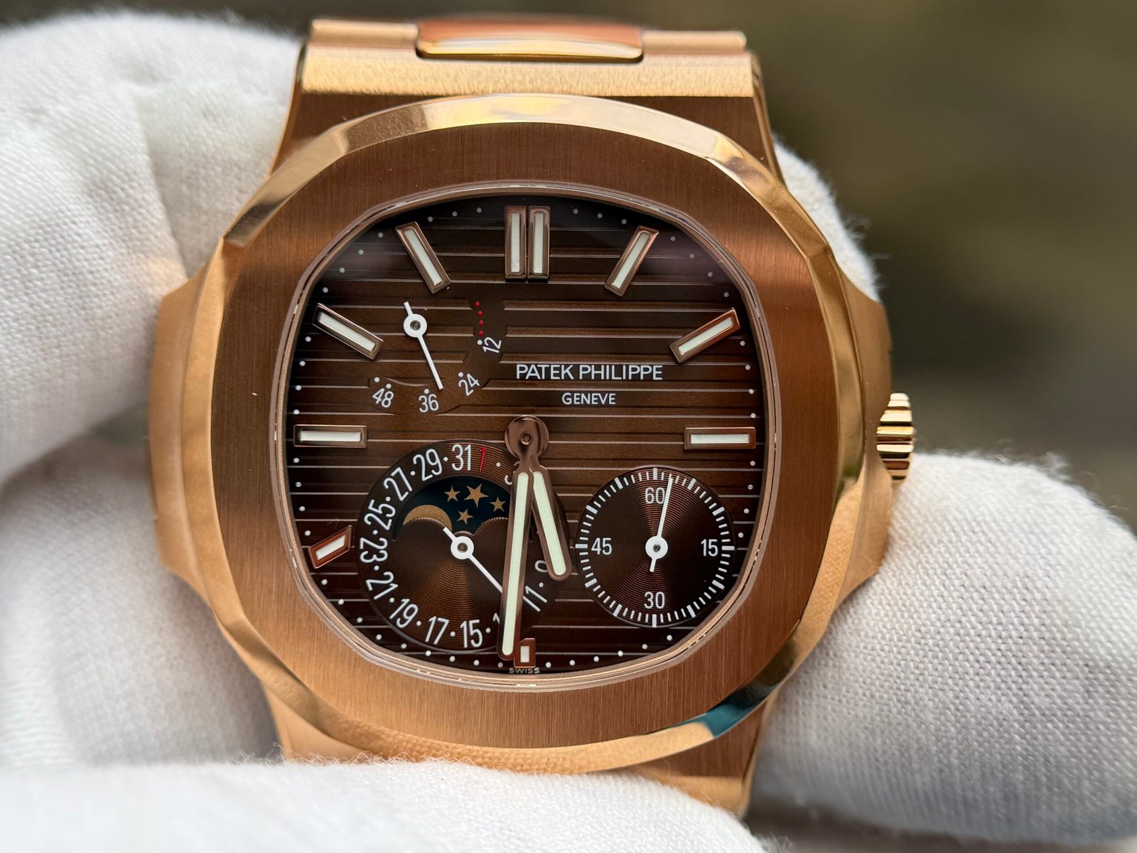 Nautilus 5712 PPF SS 1:1 RG/RG Brownl on SS Bracelet A240 Super Clone - Image 8