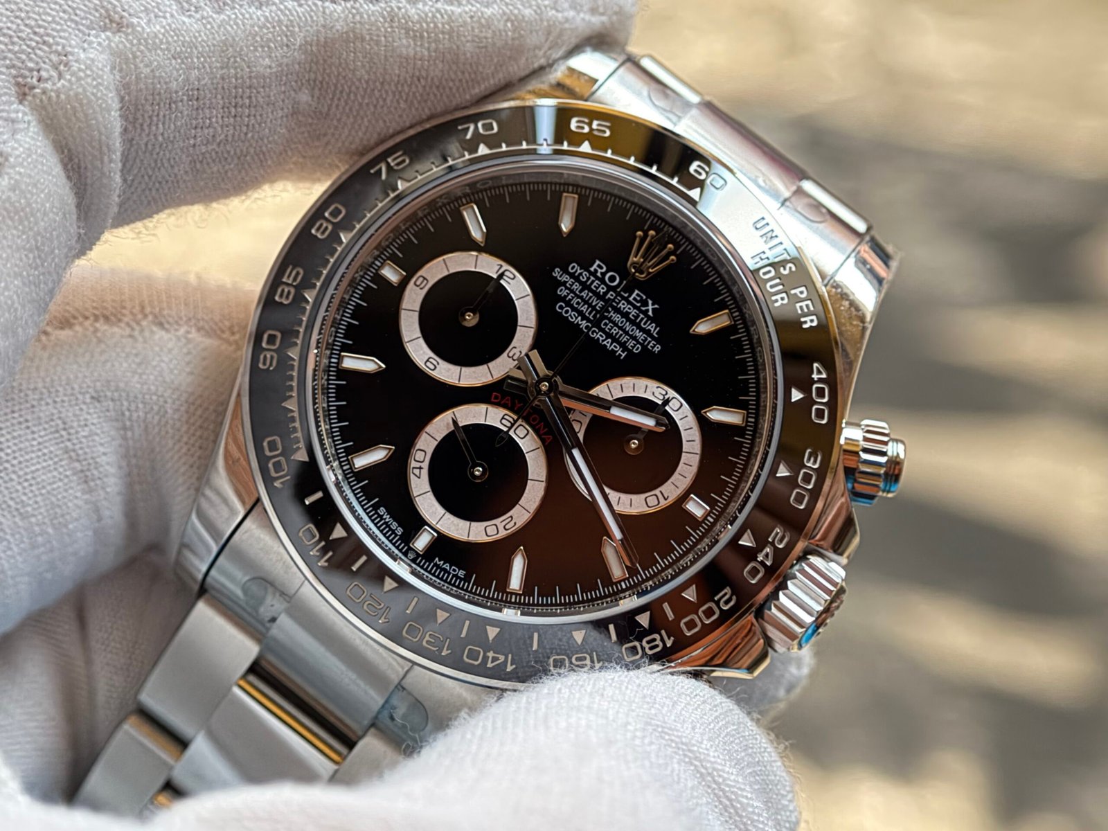 Daytona 126500 Black Panda Best Edition Upgraded dial and hands and crystal and polish - Image 3
