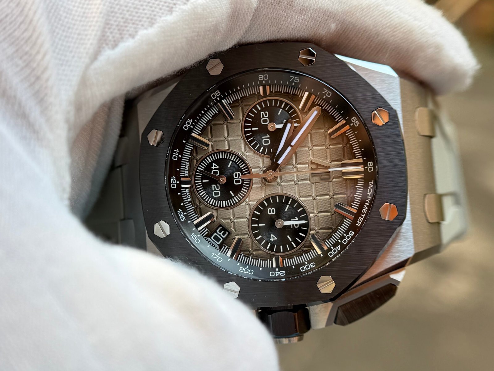 Royal Oak Offshore 26420 43mm SS/RU Brown DDF DD4401 Super Clone - Image 5