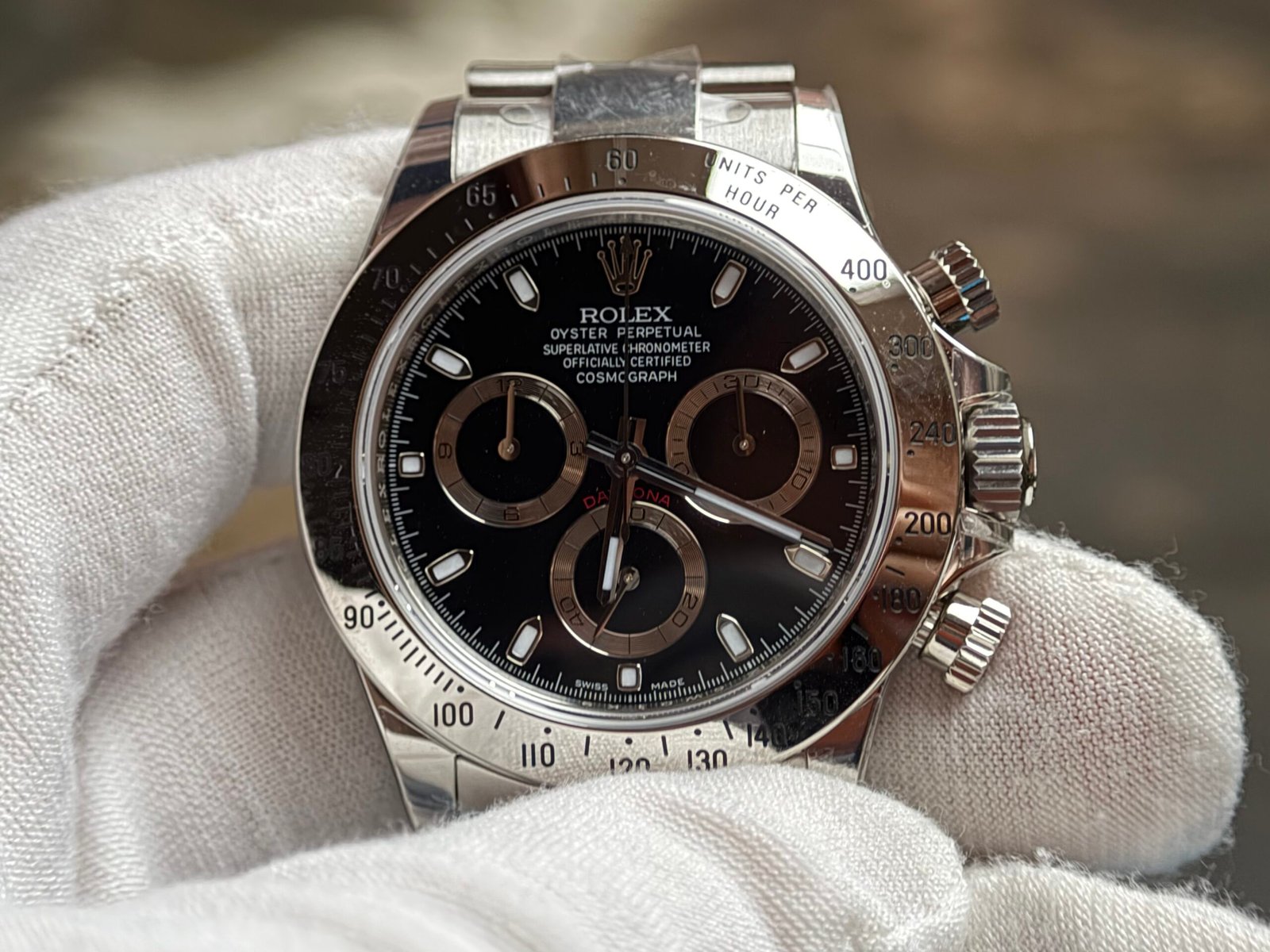 Daytona 116520 1:1 Best Edition 904L SS Case and Bracelet Black Dial VSF SA4130 - Image 3