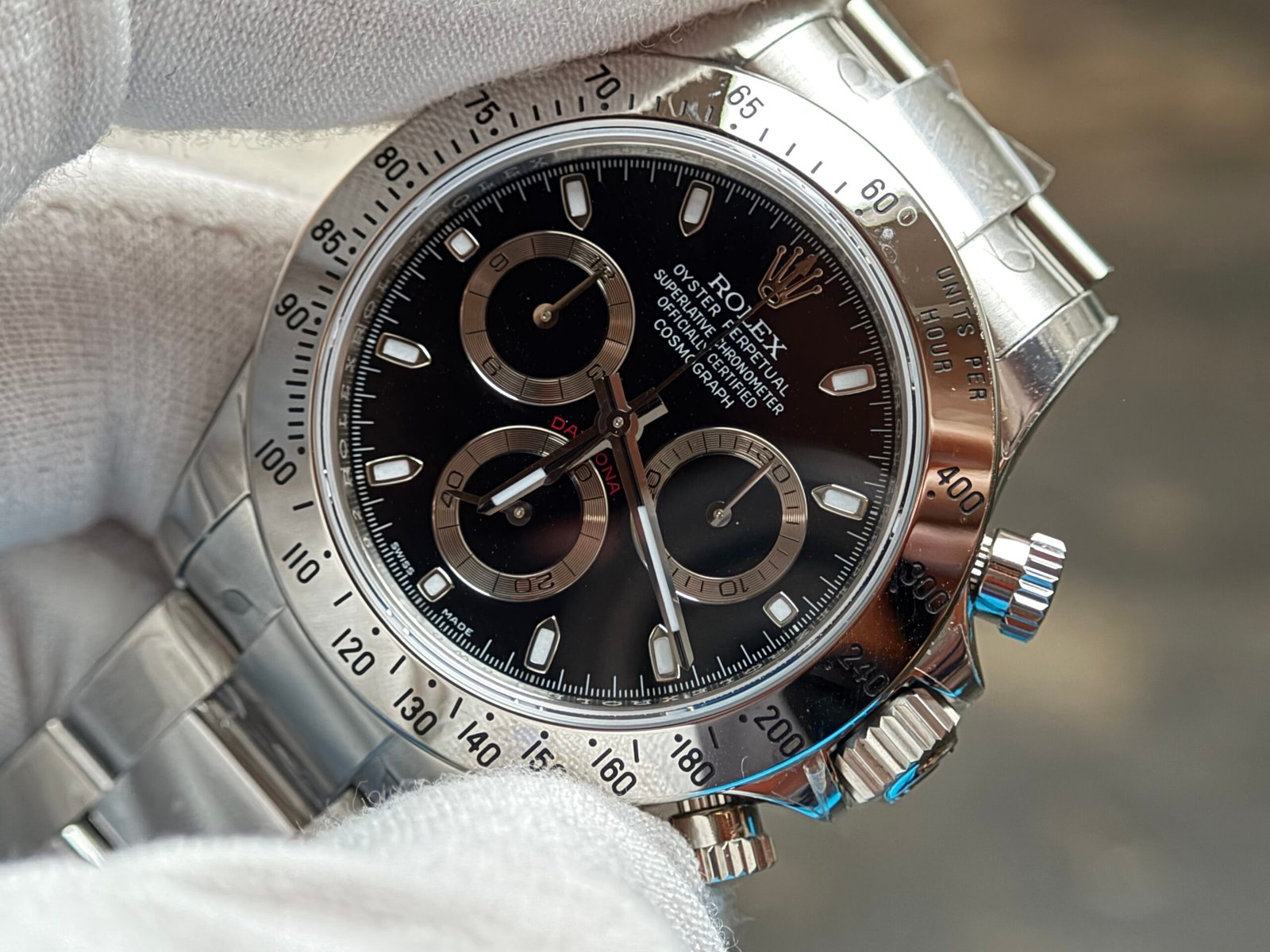 Daytona 116520 1:1 Best Edition 904L SS Case and Bracelet Black Dial VSF SA4130