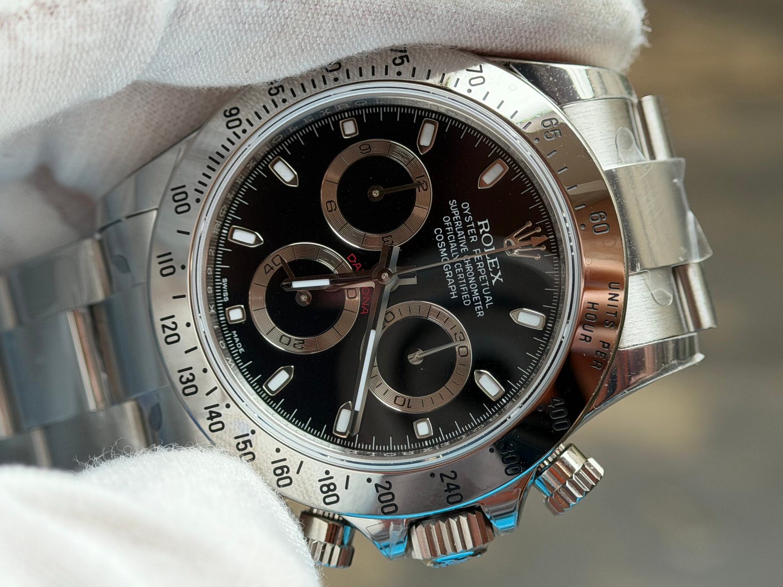 Daytona 116520 1:1 Best Edition 904L SS Case and Bracelet Black Dial VSF SA4130 - Image 2