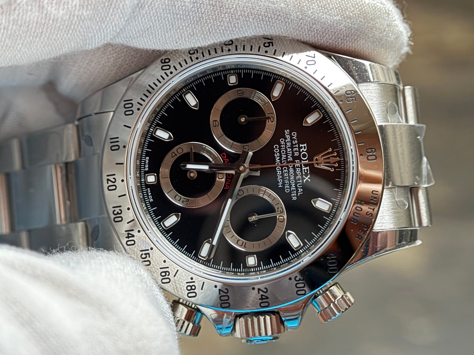 Daytona 116520 1:1 Best Edition 904L SS Case and Bracelet Black Dial VSF SA4130 - Image 5