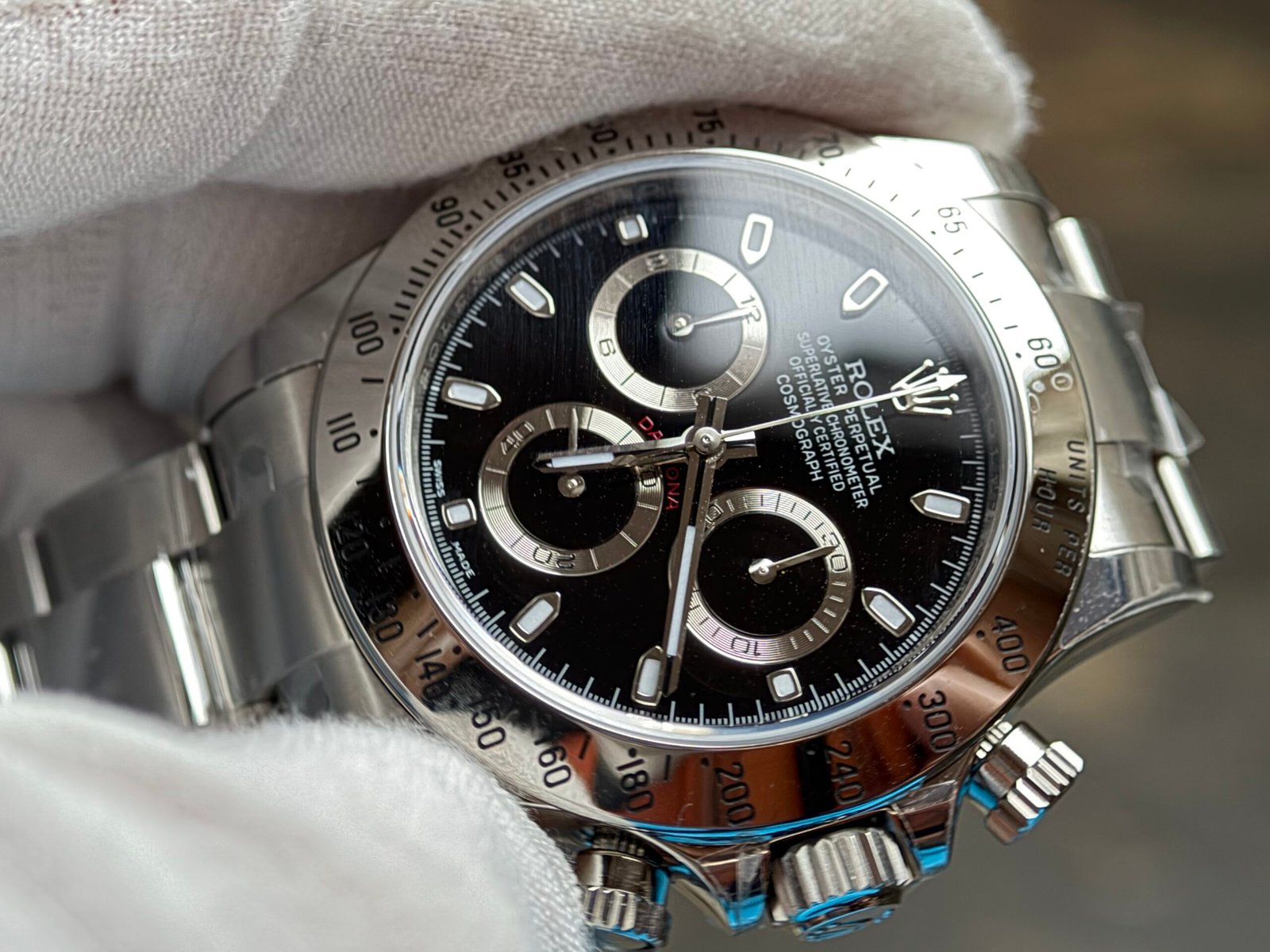 Daytona 116520 1:1 Best Edition 904L SS Case and Bracelet Black Dial VSF SA4130 - Image 6