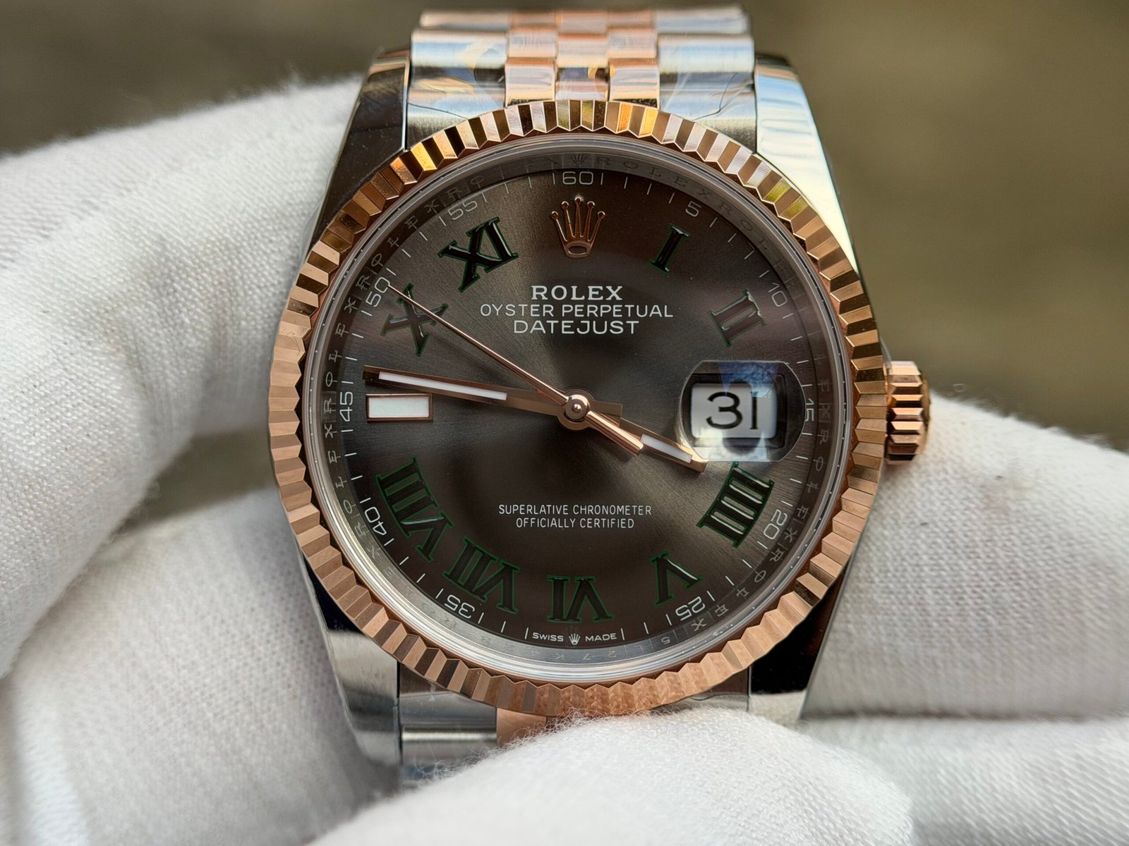 Datejust 126331 36mm Wimbledon Jub SS/RG Grey/Rmn DD3235 Super Clone - Image 2