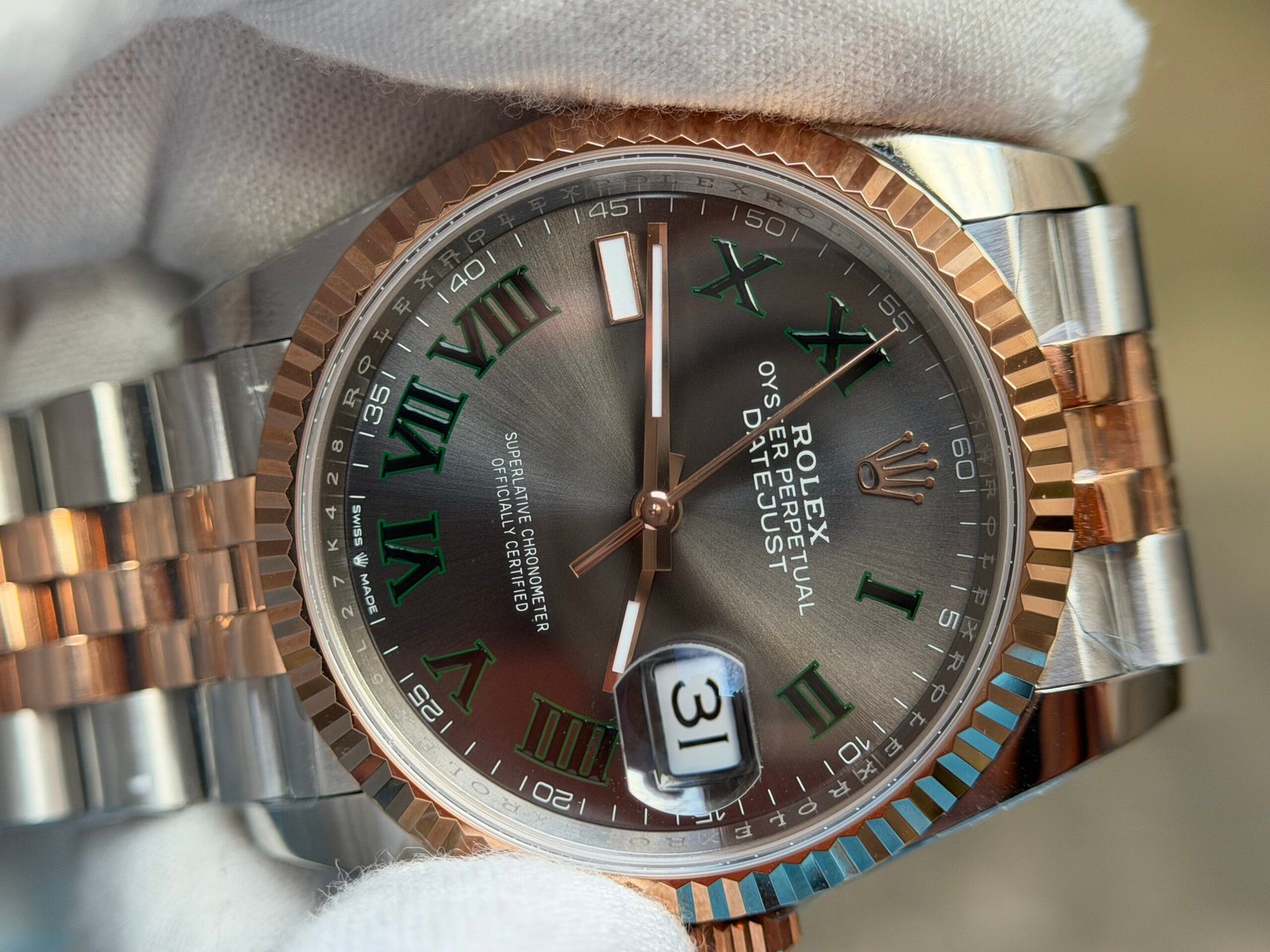 Datejust 126331 36mm Wimbledon Jub SS/RG Grey/Rmn DD3235 Super Clone - Image 4