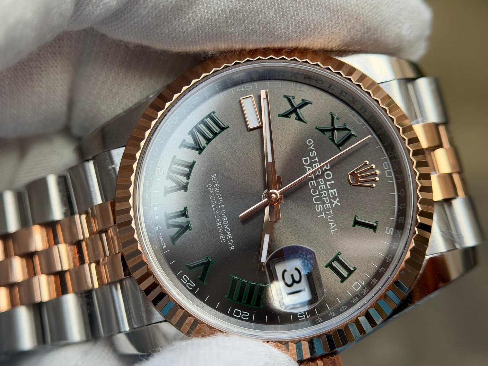 Datejust 126331 36mm Wimbledon Jub SS/RG Grey/Rmn DD3235 Super Clone - Image 5