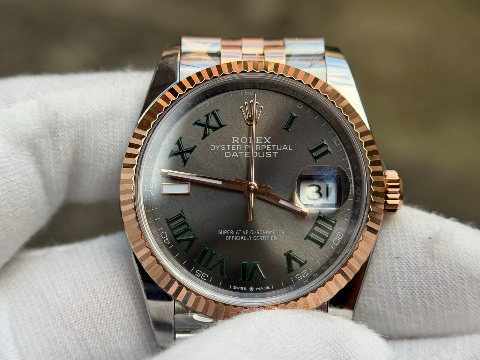 Datejust 126331 36mm Wimbledon Jub SS/RG Grey/Rmn DD3235 Super Clone - Image 6