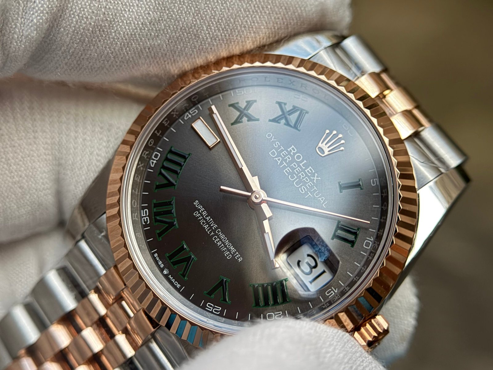 Datejust 126331 36mm Wimbledon Jub SS/RG Grey/Rmn DD3235 Super Clone - Image 8