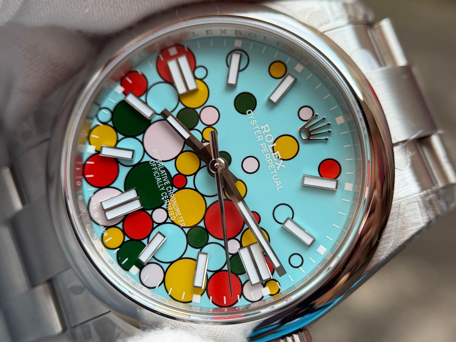 Oyster Perpetual 126000 41mm and 36mm VS factory 904L Steel Celebration Bubbles Dial on SS Bracelet DD3230