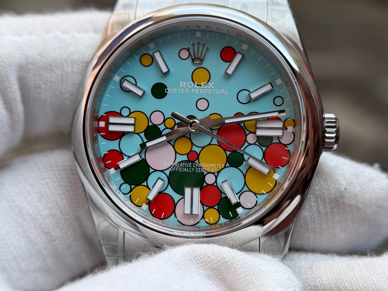 Oyster Perpetual 126000 41mm and 36mm VS factory 904L Steel Celebration Bubbles Dial on SS Bracelet DD3230 - Image 6