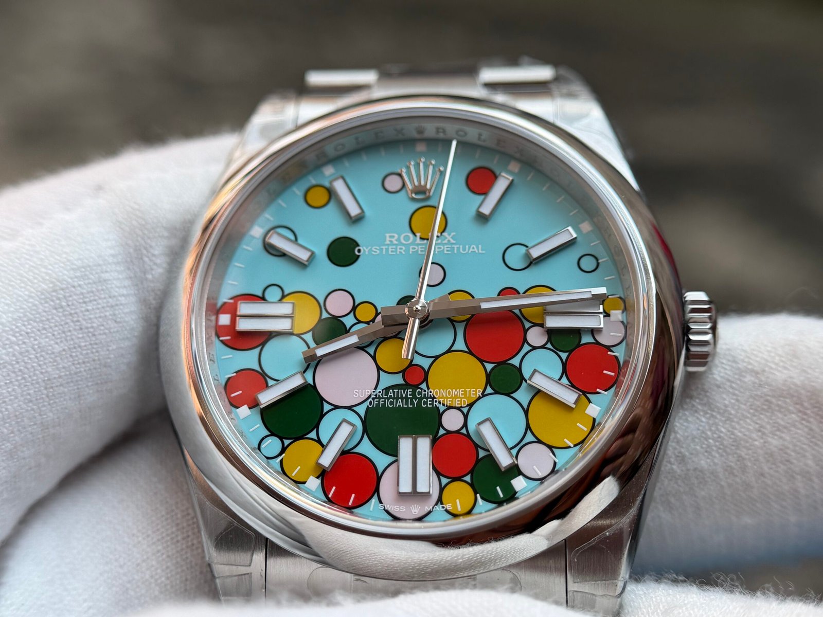 Oyster Perpetual 126000 41mm and 36mm VS factory 904L Steel Celebration Bubbles Dial on SS Bracelet DD3230 - Image 7