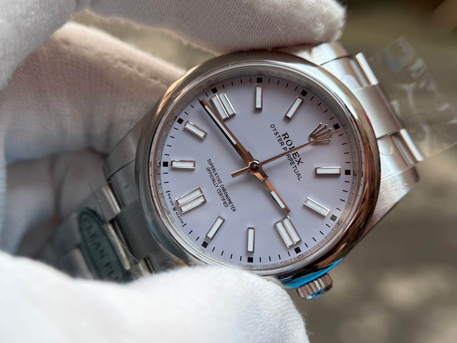 Oyster Perpetual 124300 41mm SS/SS Lavender Dial Clean Plus DD3230 - Image 7