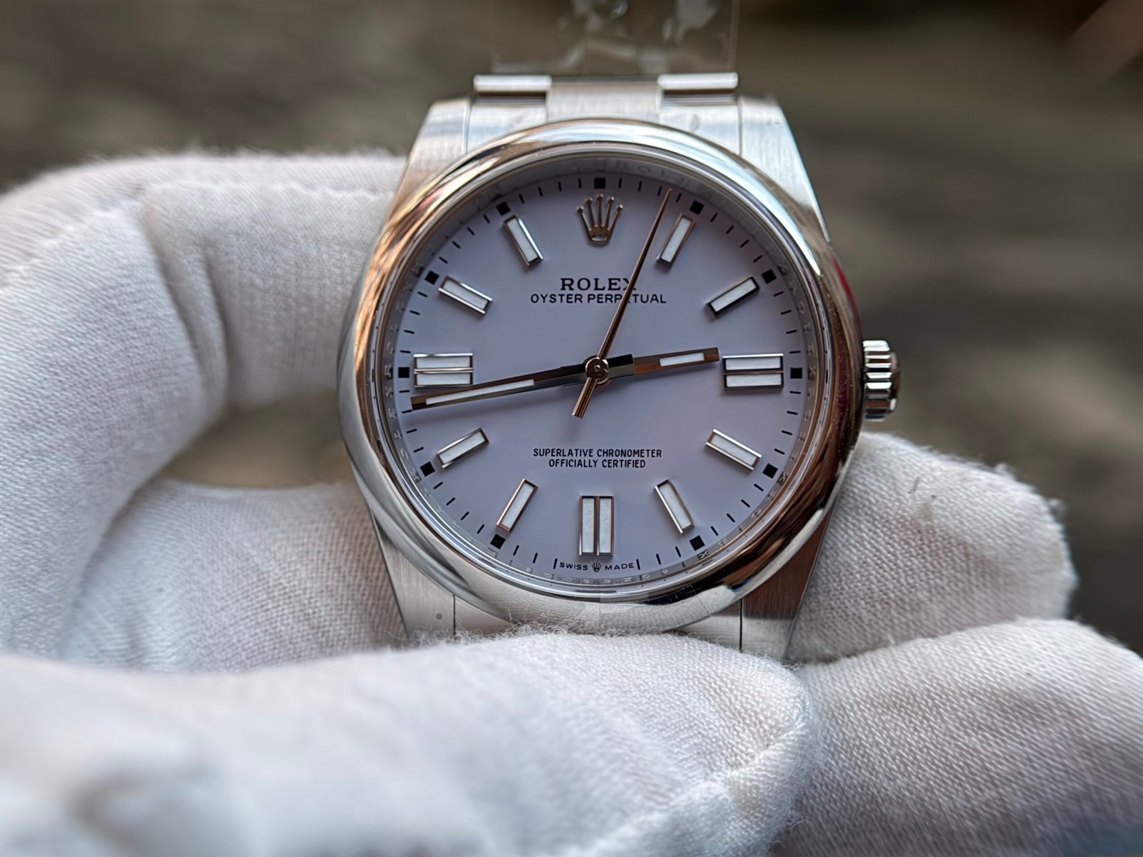 Oyster Perpetual 124300 41mm SS/SS Lavender Dial Clean Plus DD3230 - Image 2