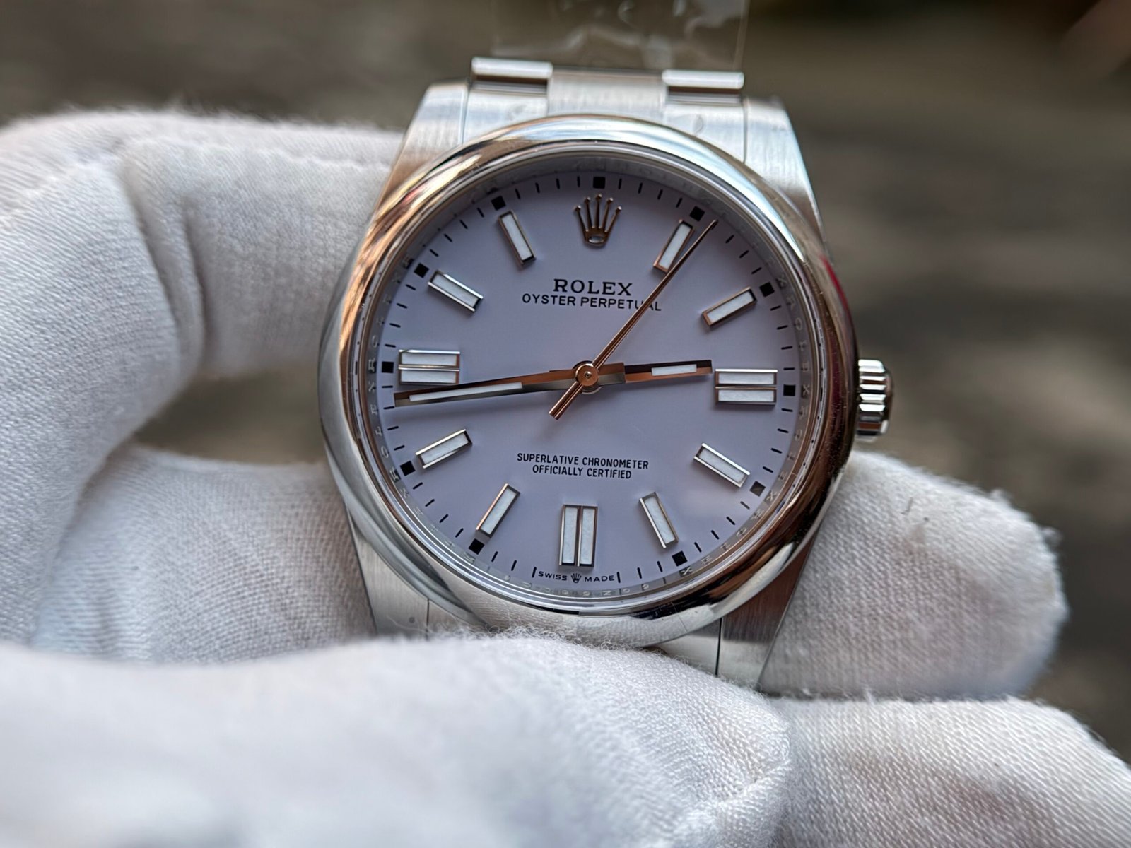 Oyster Perpetual 124300 41mm SS/SS Lavender Dial Clean Plus DD3230 - Image 3